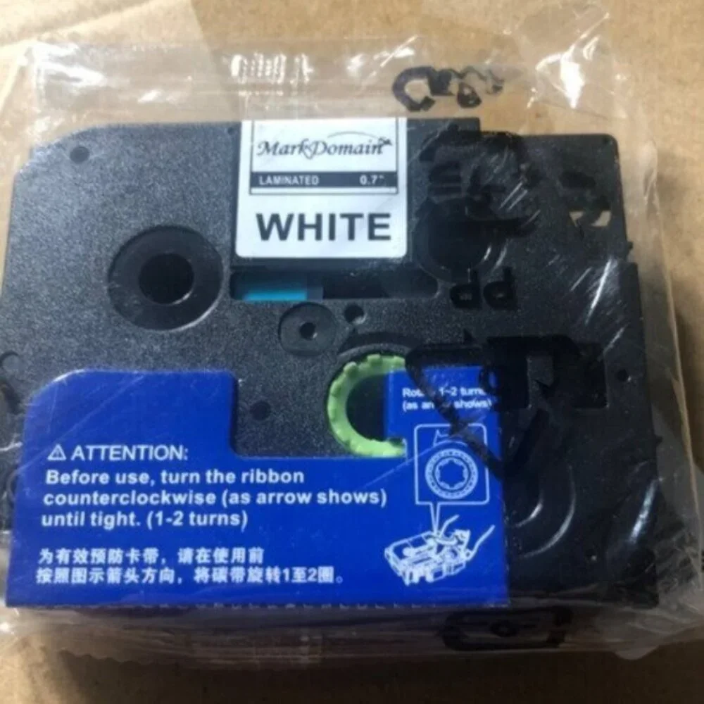 TZe-241 Label Maker Tape 18mm 0.7 Laminated White Replacement for Brother P-Touc
